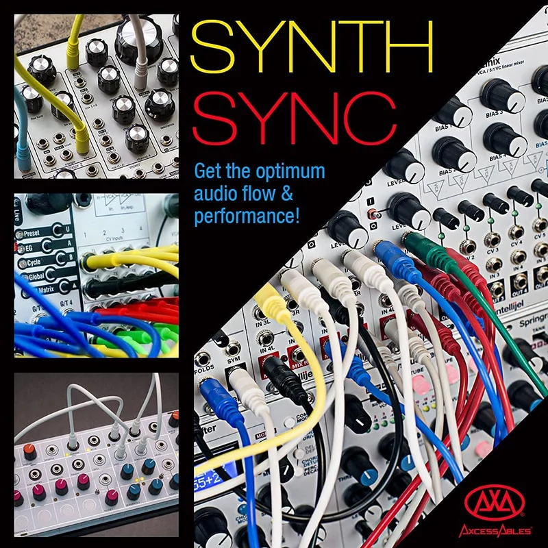 AxcessAbles 3,5 mm TS auf 3,5 mm TS-Patchkabel, 0,3 m, 6 Stück, 3,5 mm TS Eurorack Synthesizer-Audio