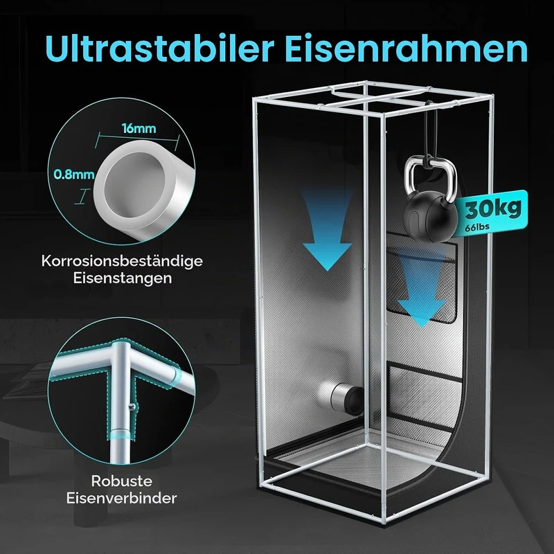 Growzelt Komplettset mit M1000 LED Vollspektrum Grow Lampe 60x60x140cm Grow Tent 4" 215 CFM 3000RPM