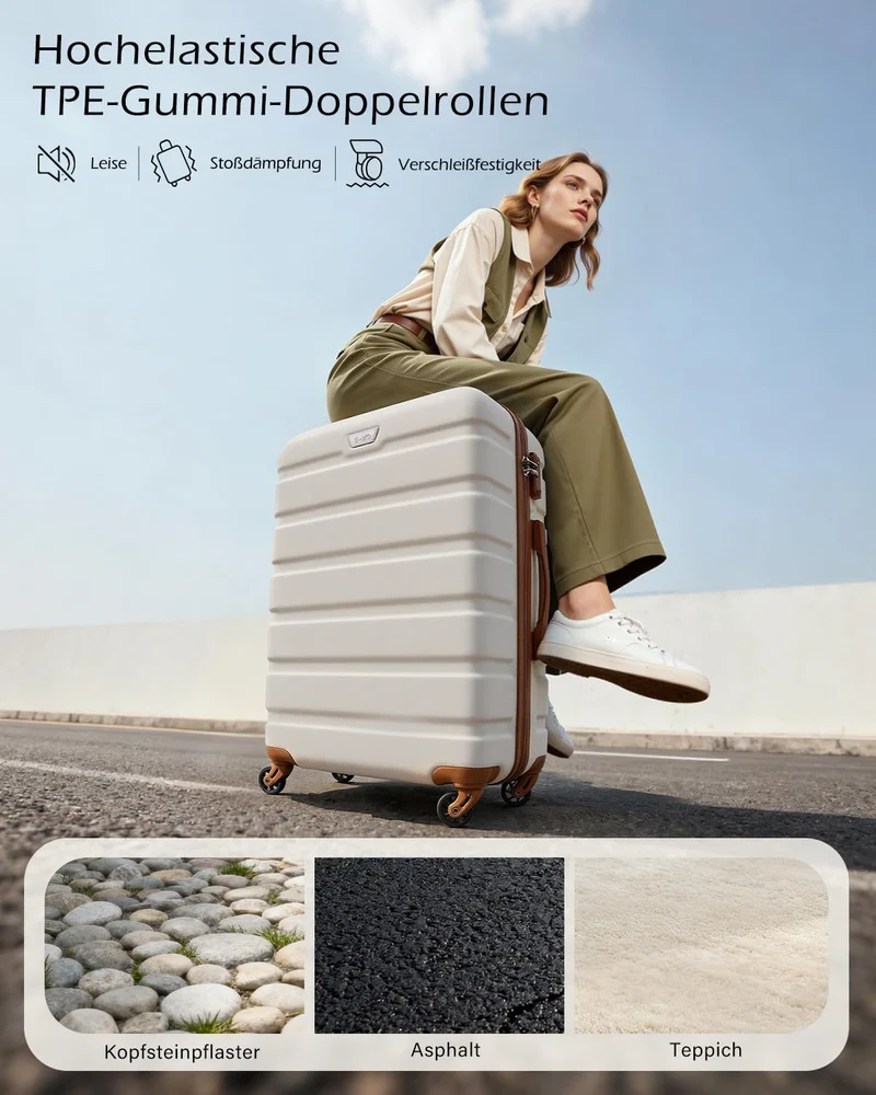 COOLIFE Mittelgrosser Koffer für Urlaubsreise, Kreuzfahrten und Studium im Ausland, 67cm L, PC+ABS,
