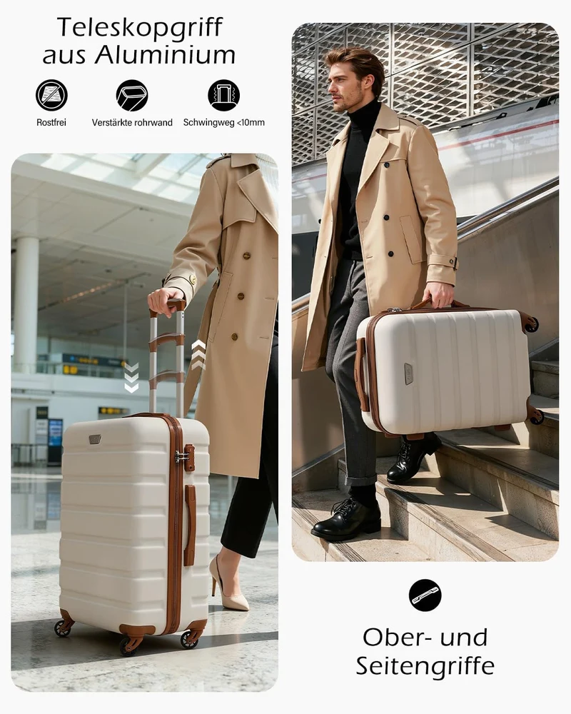 COOLIFE Mittelgrosser Koffer für Urlaubsreise, Kreuzfahrten und Studium im Ausland, 67cm L, PC+ABS,