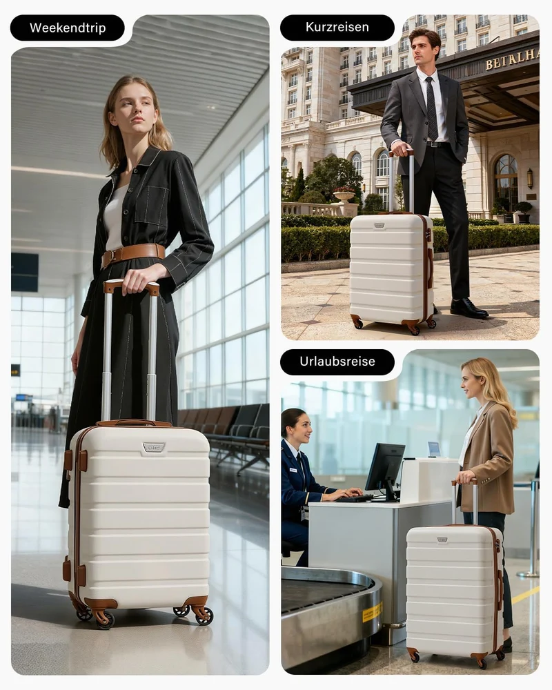 COOLIFE Mittelgrosser Koffer für Urlaubsreise, Kreuzfahrten und Studium im Ausland, 67cm L, PC+ABS,