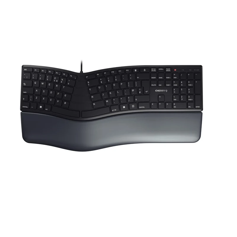 CHERRY KC 4500 ERGO, ergonomische Tastatur, Britisches Layout (QWERTY), kabelgebunden, gepolsterte H