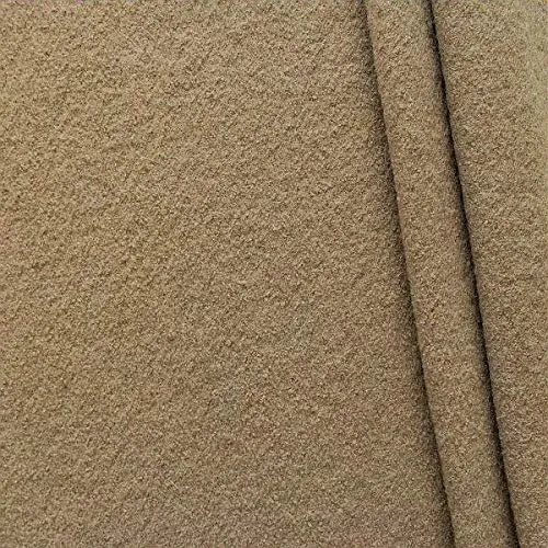 STOFFKONTOR Walkloden Wollstoff Meterware, 100% Wolle, Farbe Camel, Isolierend & Beidseitig verwendb