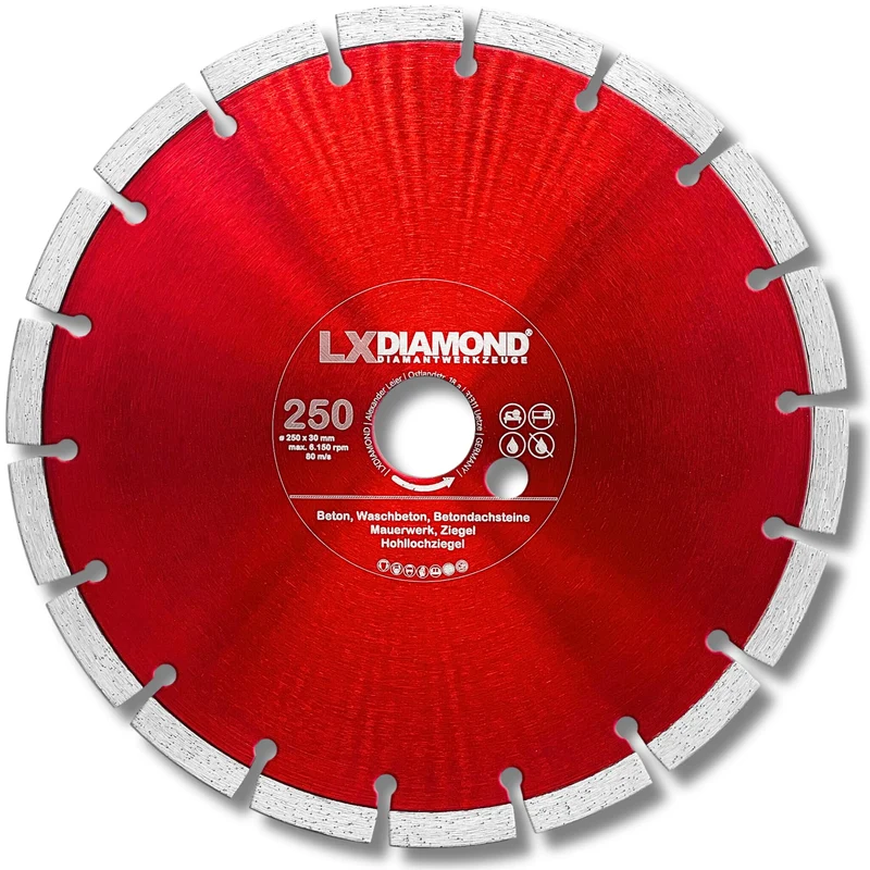LXDIAMOND Diamant-Trennscheibe 250mm x 30,0mm - für Schneidetische, Brückensägen - Diamantscheibe zu