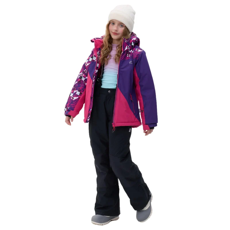 Kinder Schneeanzug für Mädchen Winter Skijacke & Hose Set Kapuzenträger Set Winddicht Wasserdicht Wa