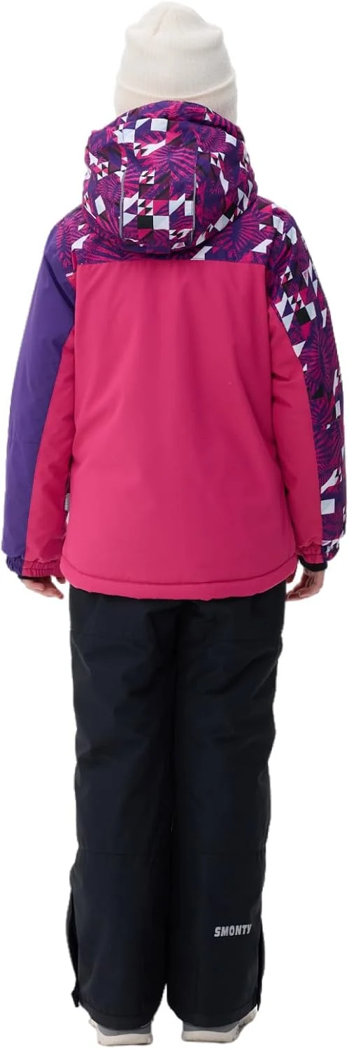 Kinder Schneeanzug für Mädchen Winter Skijacke & Hose Set Kapuzenträger Set Winddicht Wasserdicht Wa