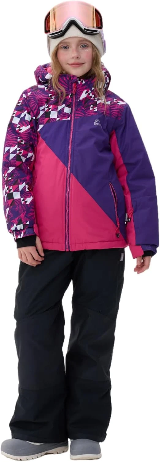 Kinder Schneeanzug für Mädchen Winter Skijacke & Hose Set Kapuzenträger Set Winddicht Wasserdicht Wa
