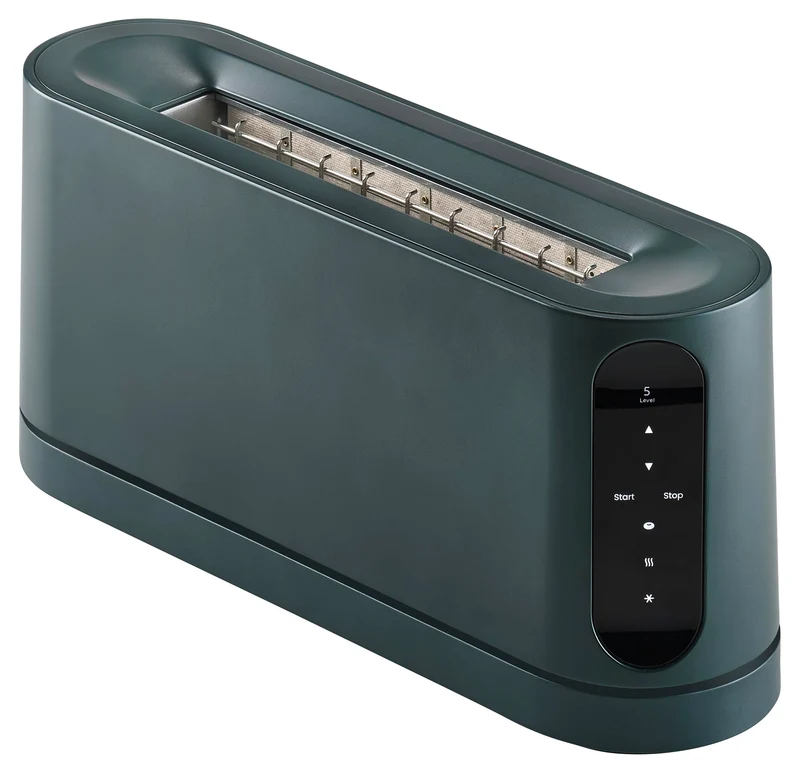 Jacob Jensen Toaster mit langem Schlitz, 7 Bräunungsstufen, Bewegungsaktiviertes Display, Bagel-, Au