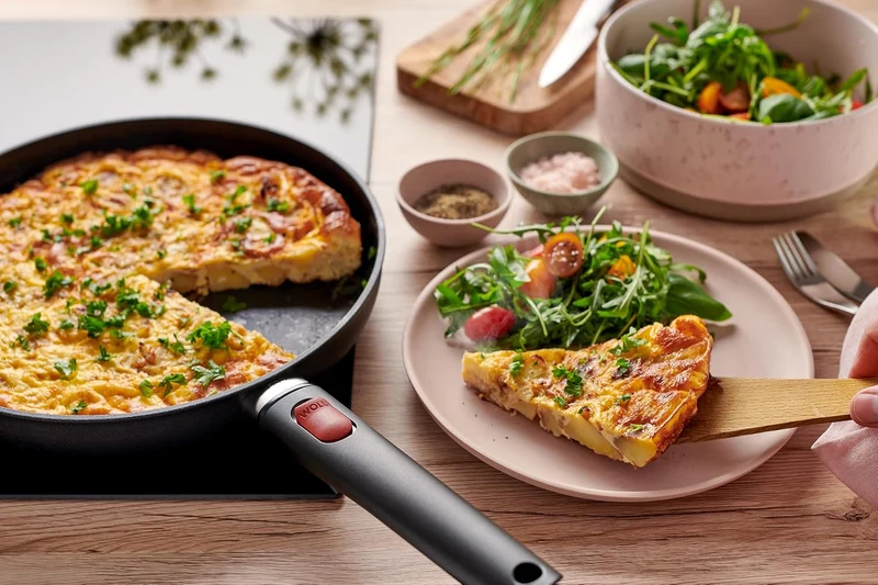 Woll Eco Lite QXR Flachpfanne - Induktiv - Ø 28 cm, 5 cm hoch, mit abnehmbarem Stiel - Geeignet für