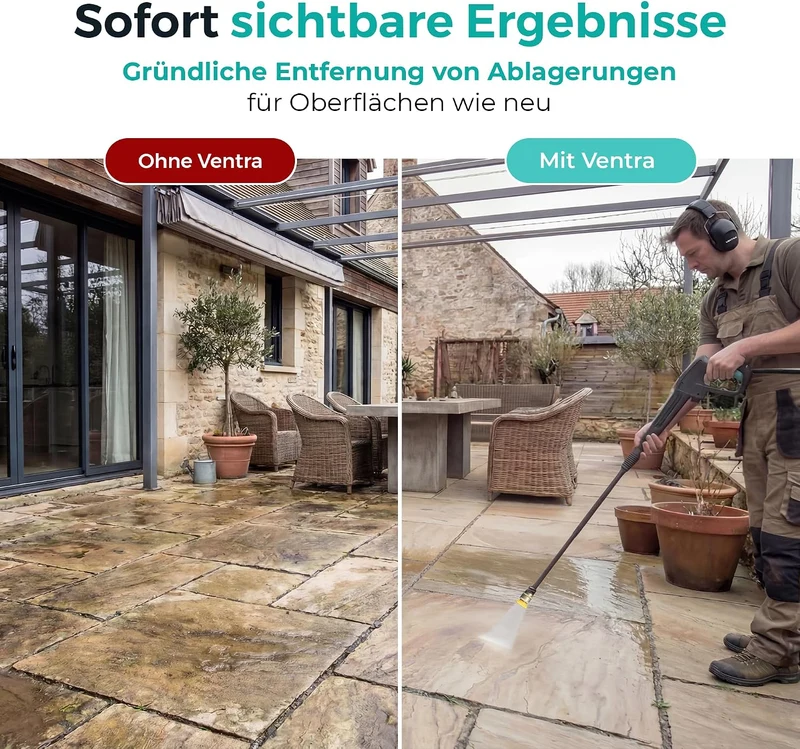 VENTRA® Hochdruckreiniger 2200W - 170 Bar - 450 l/h - 10m Schlauch | Schlauchaufroller, Terrassenrei