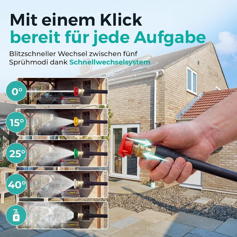 VENTRA® Hochdruckreiniger 2200W - 170 Bar - 450 l/h - 10m Schlauch | Schlauchaufroller, Terrassenrei