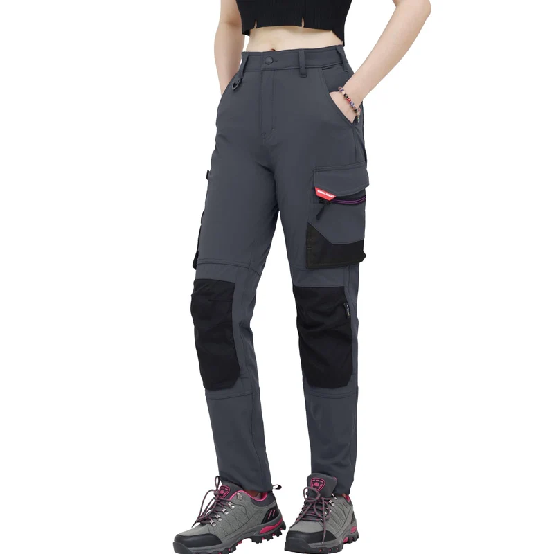 WORK IDEA Damen Slim-Fit Stretch Arbeitshose: Kritische Stoffbereiche aus Cordura – strapazierfähige