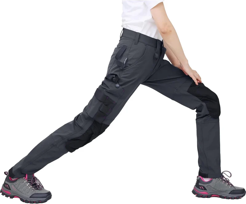 WORK IDEA Damen Slim-Fit Stretch Arbeitshose: Kritische Stoffbereiche aus Cordura – strapazierfähige