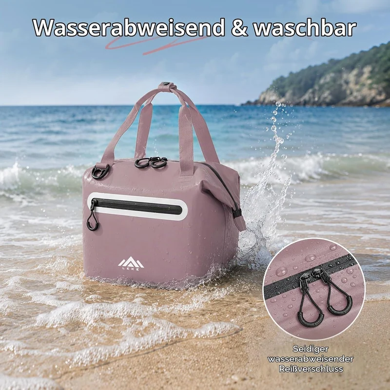 Lekesky Kühltasche Klein 12L – Wasserdicht & Leckgeschützt, Isolierte Lunchtasche für Unterwegs, Tra
