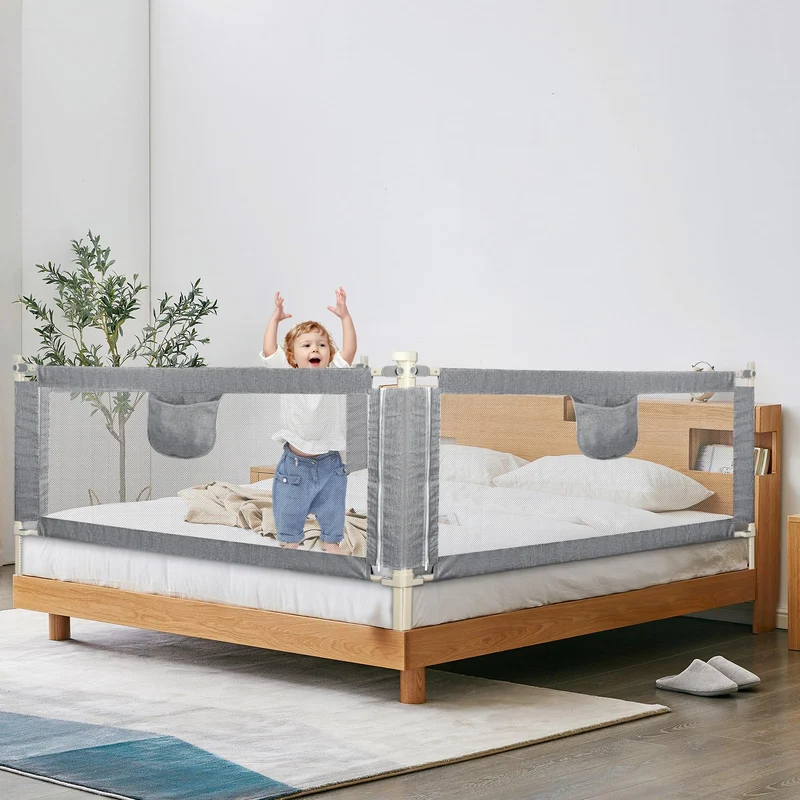 Bettgitter für Kinder, tragbar, für Babybett, Sicherheitsgitter für Kinderbett, Bettschiene gegen He
