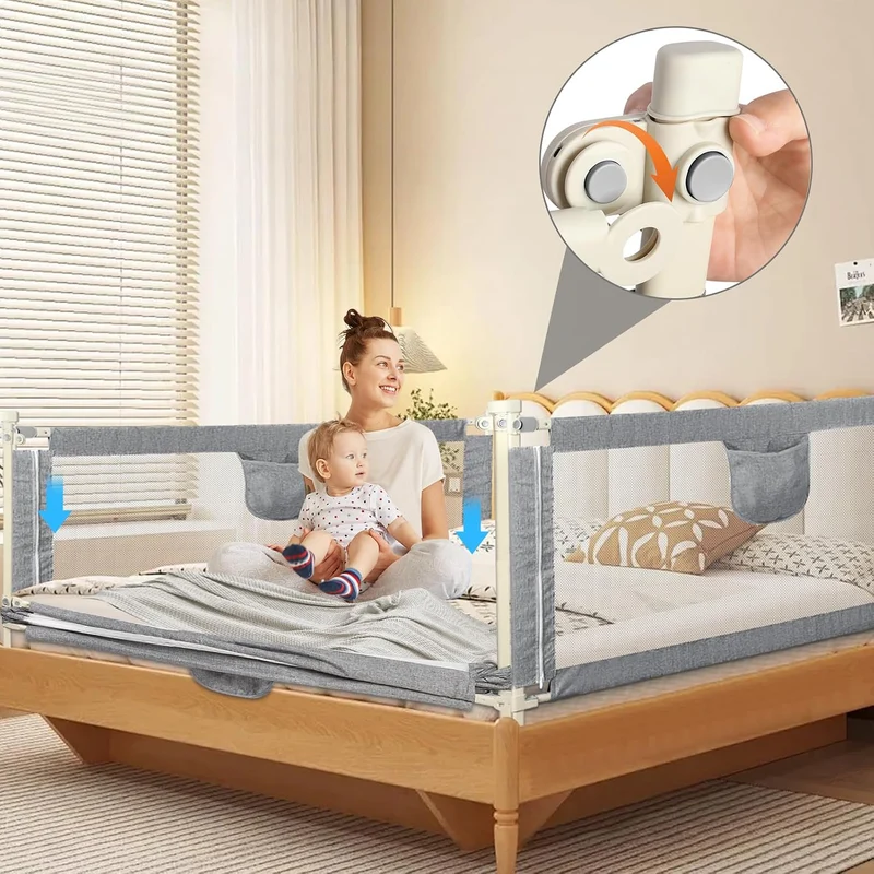 Bettgitter für Kinder, tragbar, für Babybett, Sicherheitsgitter für Kinderbett, Bettschiene gegen He