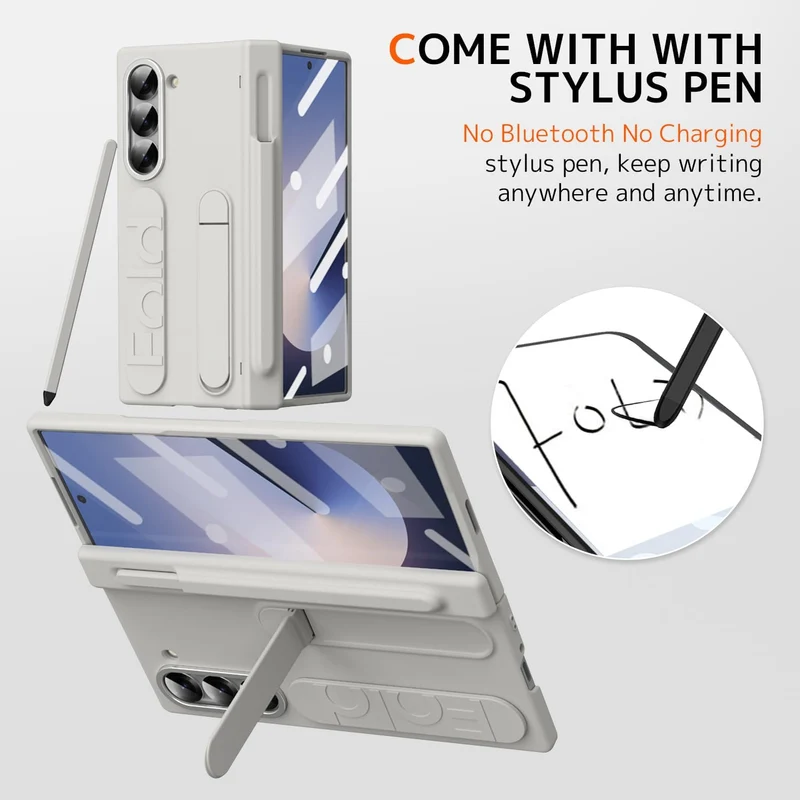 NINKI für Fold 6 handschlaufe Case mit Stift und Halter Samsung Galaxy Z fold 6 hülle mit Armband Ga