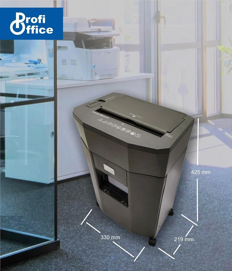 Aktenvernichter autofeed Partikelschnitt Sicherheit P-4 Profi Office Piranha 308 AF - 80 Blatt Einzu