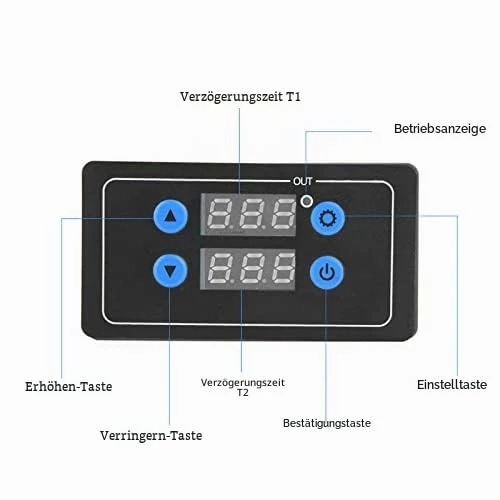 YF-4 Zeitrelais Einstellbare Zyklusverzögerung Zeitrelais DC 12 V Digitalanzeige Zeitverzögerung Bor