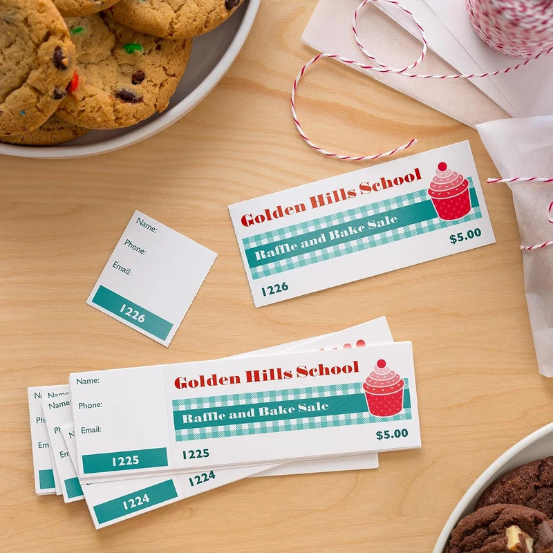 Avery Bedruckbare Tickets mit abreissbaren Stäben, Weiss, 4,5 cm Breite x 14,9 cm Länge – Laser, Tin