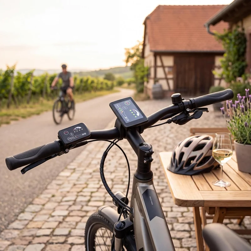 Qiilu LCD-Anzeigefeld, LED-Anzeige für Elektrofahrrad 810 mit 4-Draht-Kabelbedienfeld