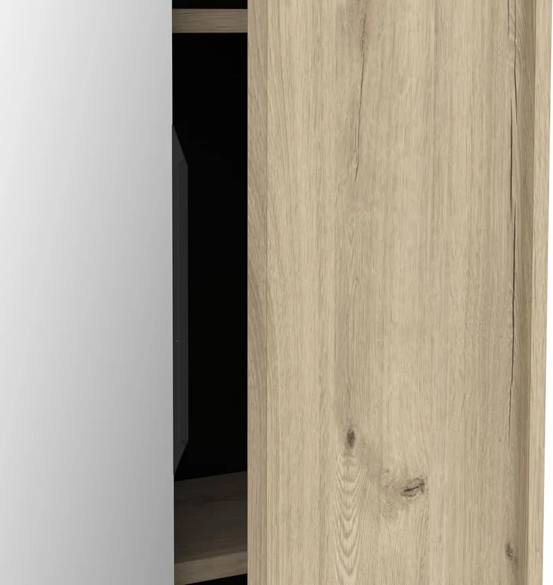 möbelando Schuhschrank >Ebony< in Eiche royal - 82,8x178,4x23,9cm (BxHxT)