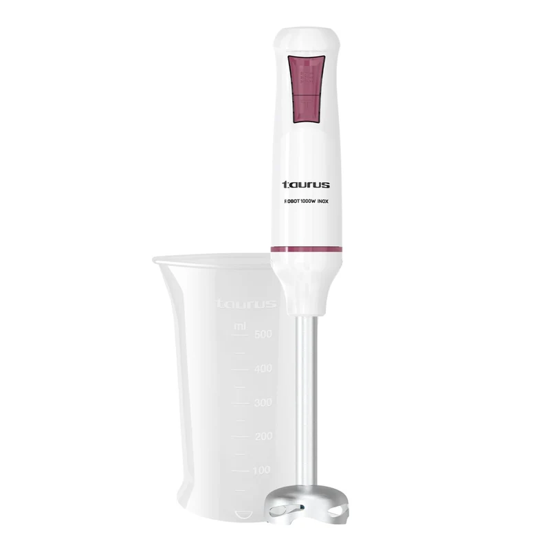 Taurus – Handmixer Robot 1000 Edelstahl| 2 Geschwindigkeitsstufen + Turbo| Edelstahlklingen| Spritzs