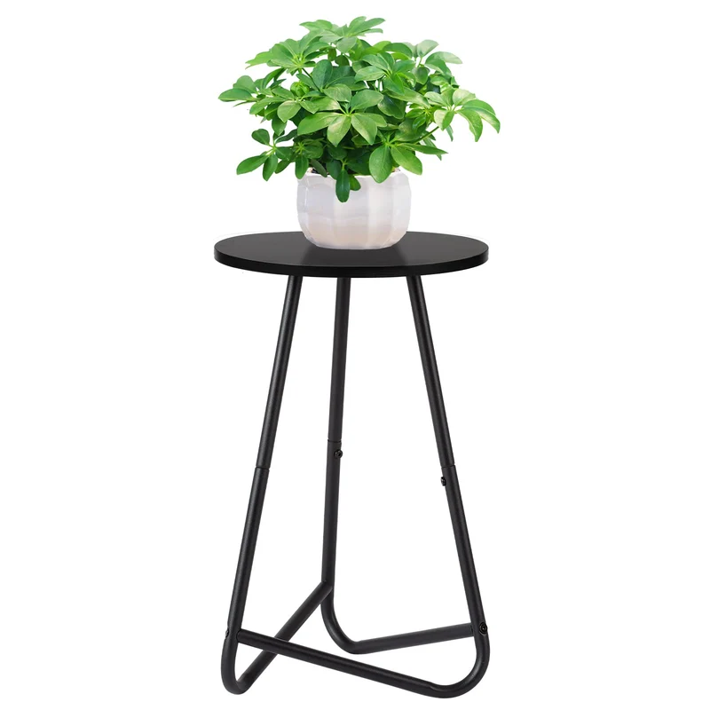 HDANI 50cm Rund Pflanzenständer,Blumenständer,Pflanzenregal aus Holz und Metall,Modernes Regal für Z
