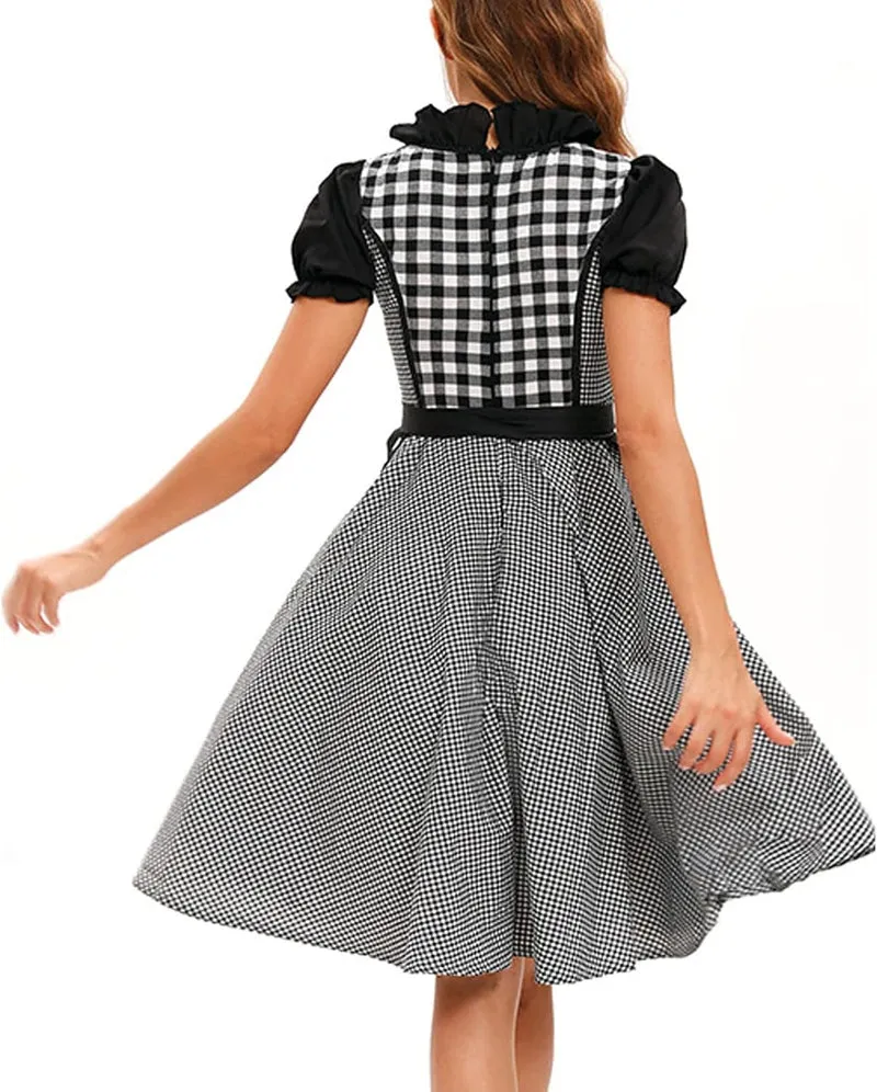 Generisch Dirndl Damen, Dirndl für Damen, Landhauskleider Rosa Dirndlkleid Trachtenkleid Midi Tracht