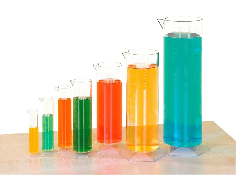 Betzold Messzylinder, 7 Stück - ideal um Genormte Einheiten kennenzulernen Nocolor, Nocolor