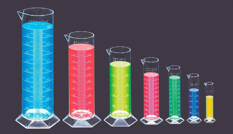 Betzold Messzylinder, 7 Stück - ideal um Genormte Einheiten kennenzulernen Nocolor, Nocolor