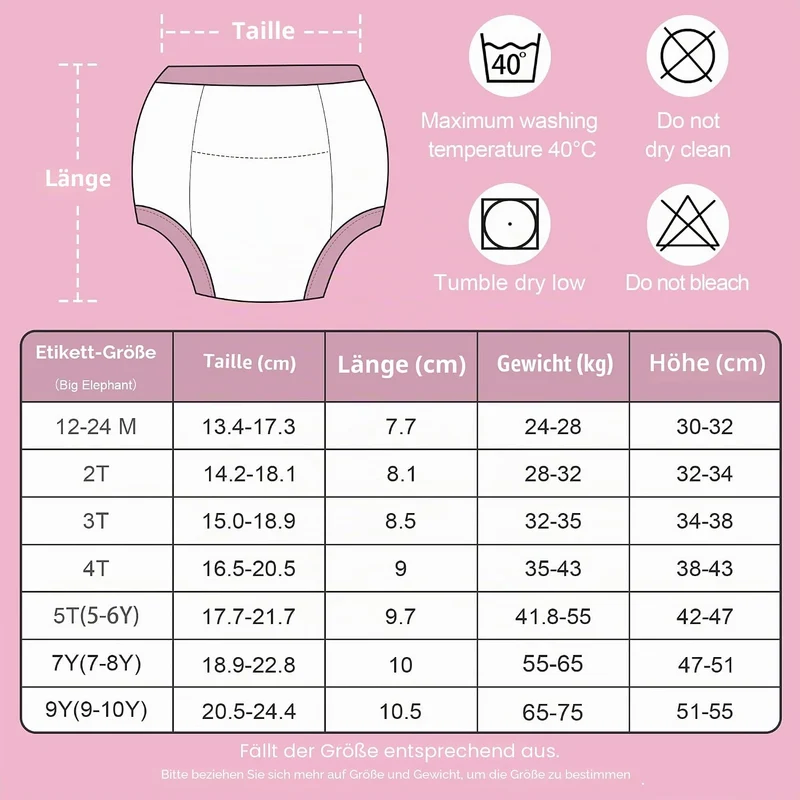 BIG ELEPHANT Baby Mädchen 6er-Pack Töpfchen-Unterwäsche, gepolsterte, saugfähige Blumen-Trainingshos