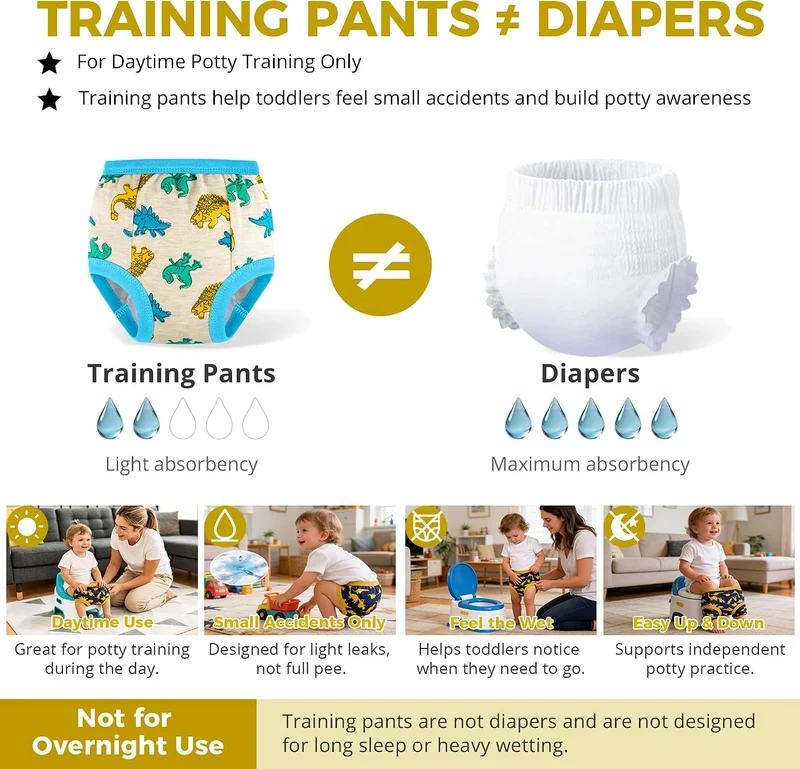 BIG ELEPHANT Baby Mädchen 6er-Pack Töpfchen-Unterwäsche, gepolsterte, saugfähige Blumen-Trainingshos