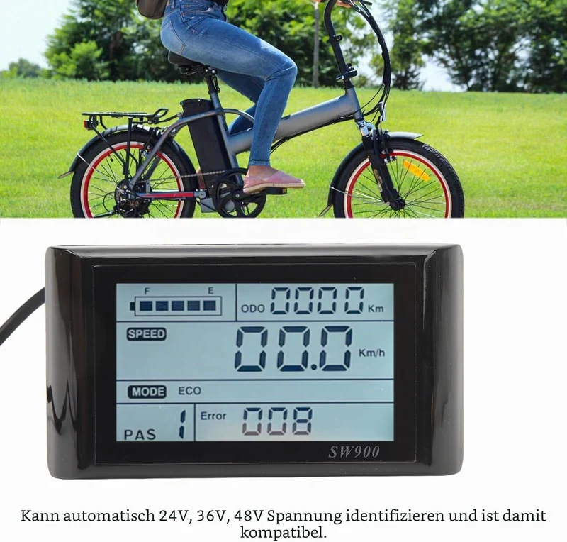 LCD Display für wasserdicht mit Batterieanzeige, Elektrofahrrad Bildschirm für Stadtverkehr Fitness