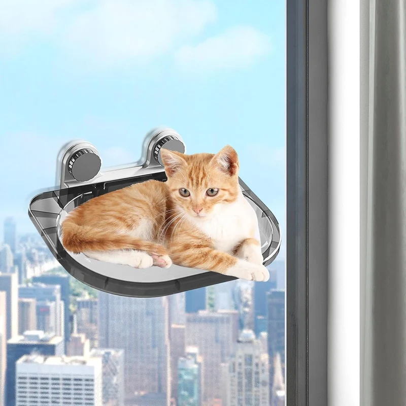 Katzenbarsch | Fensterplatz | Transparenter Barsch | Katzenregal | Platzsparender, am Fenster montie