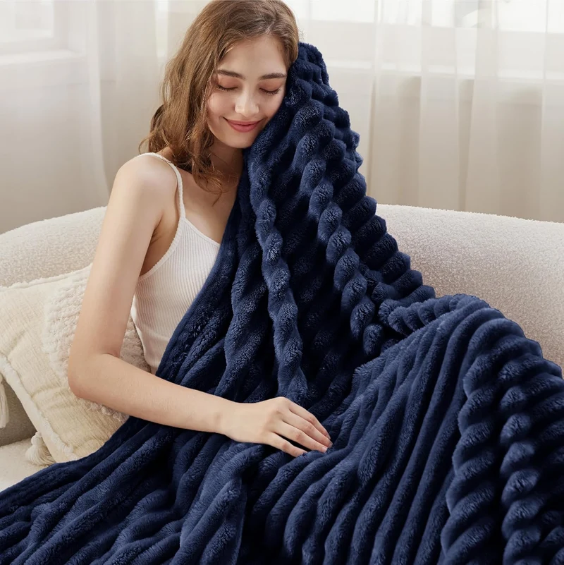 BEDSURE Kuscheldecke Flauschig Decke Fleecedecke – Weiche Warme Grobe Korddecke Gemütlicher Überwurf