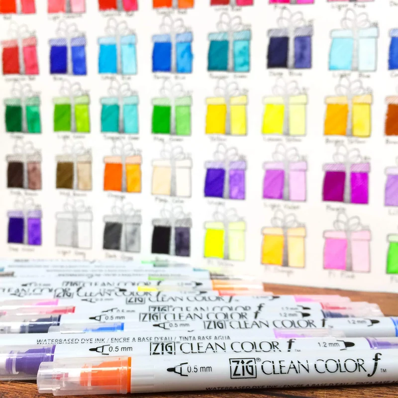 Kuretake ZIG Twin Tip Marker reinigen Farbe F, 36 Farbe Set (tcs-6000t/36 V)