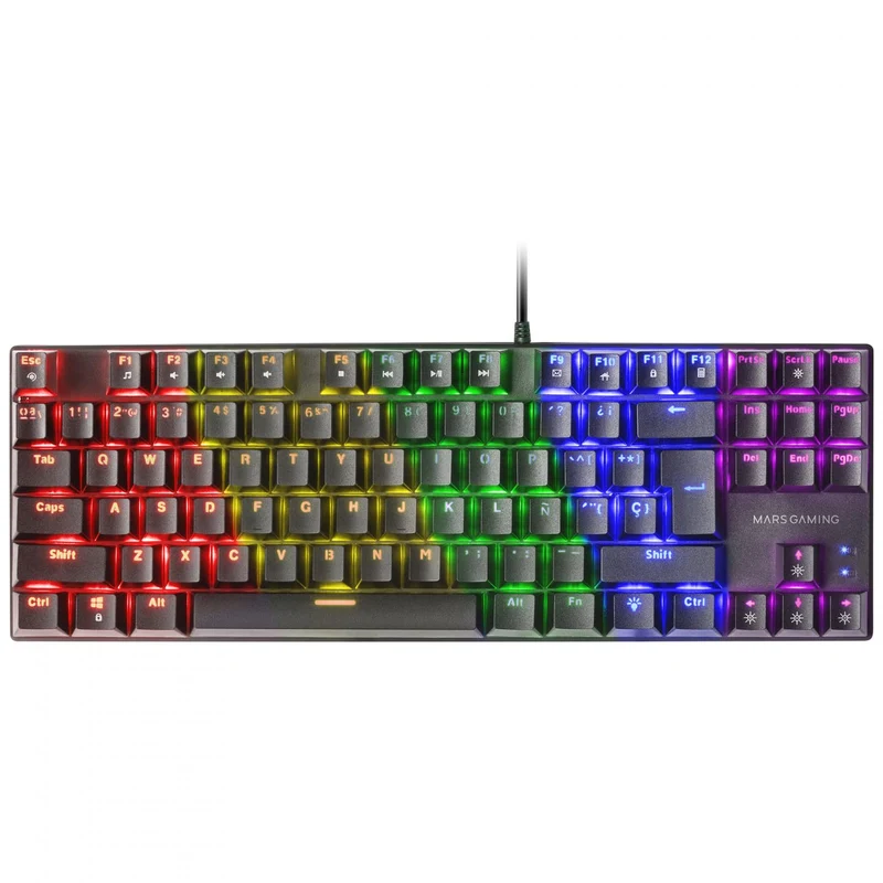 Mars Gaming MK80 Schwarz, Mechanische Gaming Tastatur TKL FRGB, Antighosting, Switch Mechanischer Br