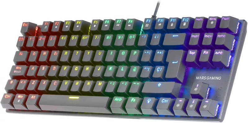 Mars Gaming MK80 Schwarz, Mechanische Gaming Tastatur TKL FRGB, Antighosting, Switch Mechanischer Br
