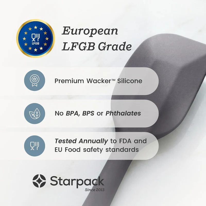 StarPack Premium Silikon Pfannenwender 4er Set mit hygienisch solider Beschichtung - Bonus 101 Kochs