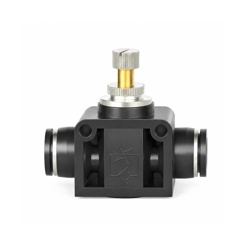 SCF-1/4 Luftstromregelventil mit Push-to-Connect-Armatur, Inline-Drehzahlregler, Union gerade – 1/4