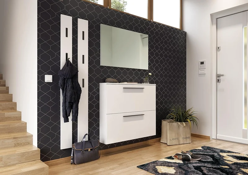 Germania Schuhschrank 2575-84 GW-Utah, in Weiss, mit Platz für 8 Paar Schuhe, geringe Tiefe, ideal f