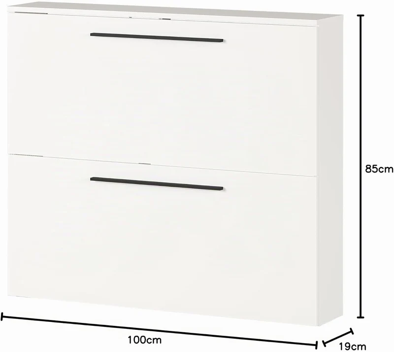 Germania Schuhschrank 2575-84 GW-Utah, in Weiss, mit Platz für 8 Paar Schuhe, geringe Tiefe, ideal f