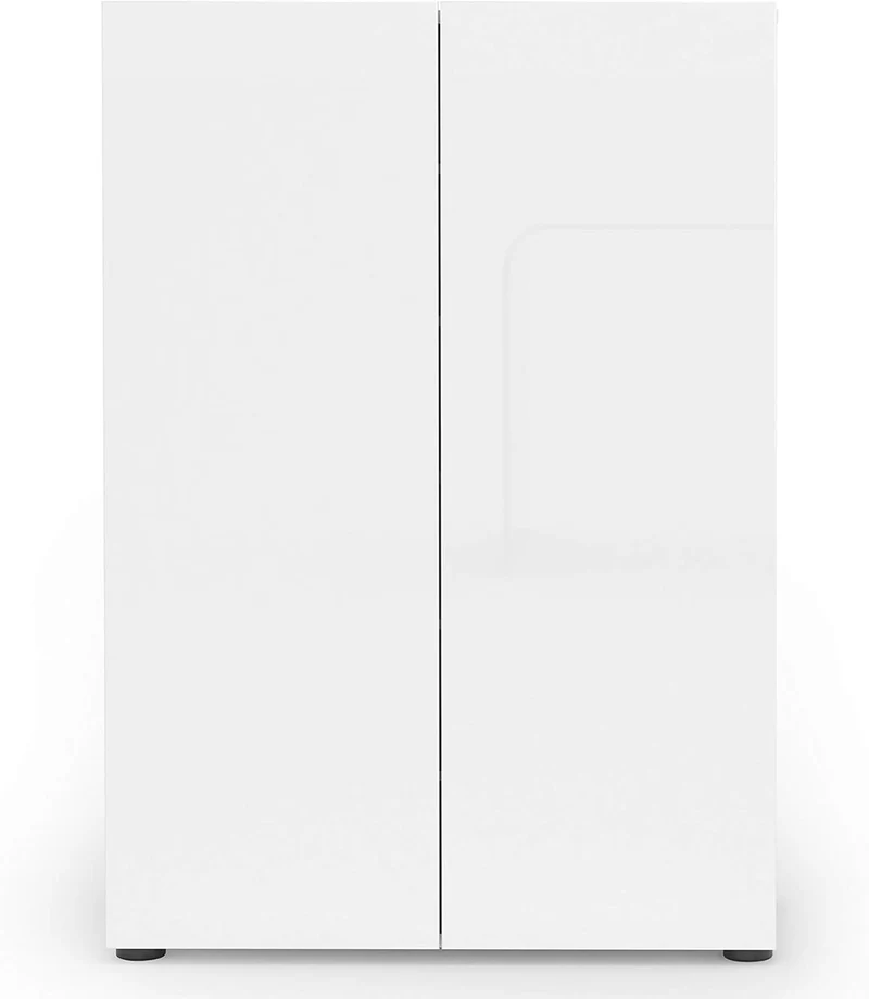 möbelando Schuhschrank Dielenkommode Flurschrank Schuhkommode Schrank Flurmöbel Glossy I 80x115 cm W