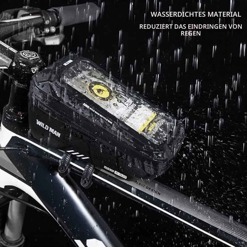 Rahmentasche Fahrrad - wasserdichte Oberrohrtasche Fahrrad Handytasche mit TPU-Touchscreen für Smart