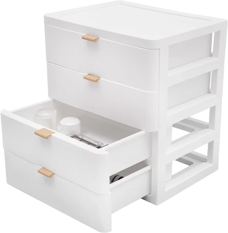 Schreibtisch-Organizer 4 Schubladen Aufbewahrungsbox PP Organizer-Aktenschränke Kunststoff Schublade