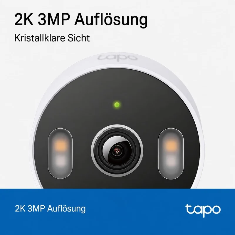 Tapo C113 2K 3MP Überwachungskamera für Innen und draussen, Farbnachtsicht, Personenerkennung, Zwei-