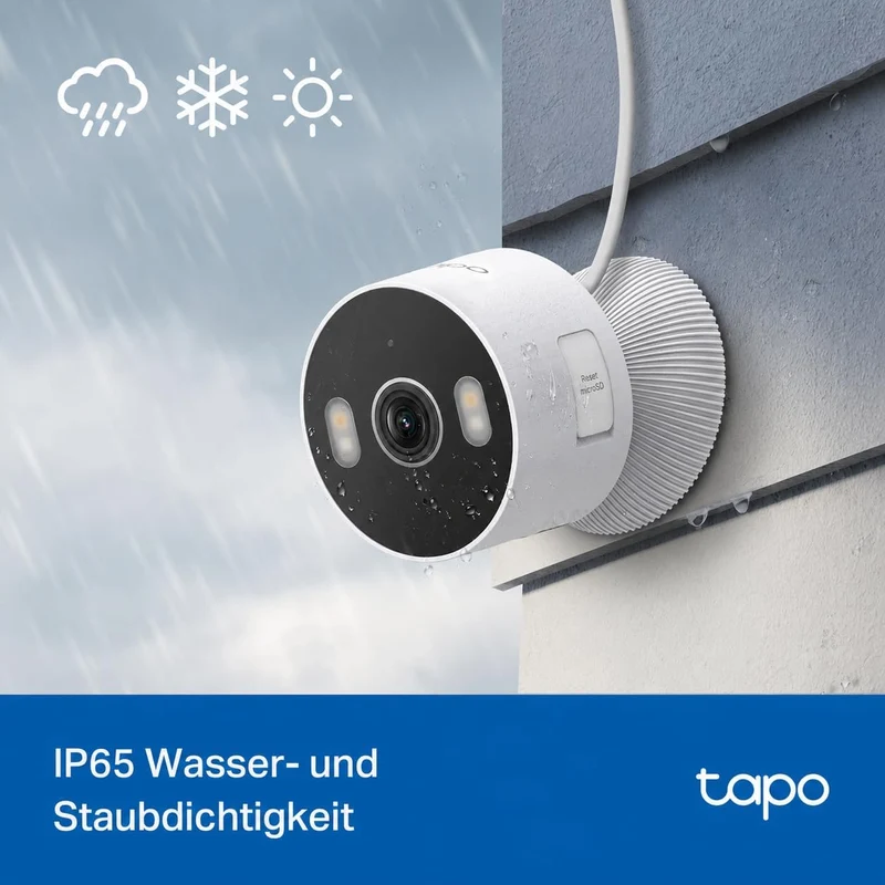 Tapo C113 2K 3MP Überwachungskamera für Innen und draussen, Farbnachtsicht, Personenerkennung, Zwei-