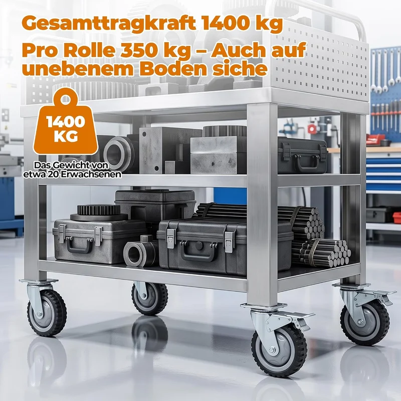uyoyous 4PCS Schwerlastrollen 150mm Transportrollen Möbelrollen Vollgummi Rollen 2 Bremsrollen 2 Len