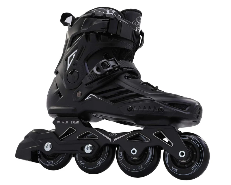 LIKU Black Professional Inline Skates Unisex Men 7,Women 8, Men 7,Women 8